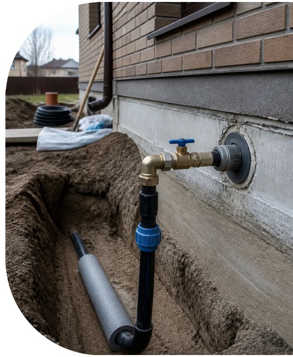 Устройство ввода водопровода в дом в Калининграде от 8600 р. | АПаруса-Клн