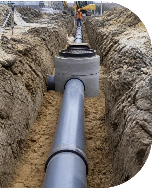 Строительство сетей канализации для домов в Калининграде